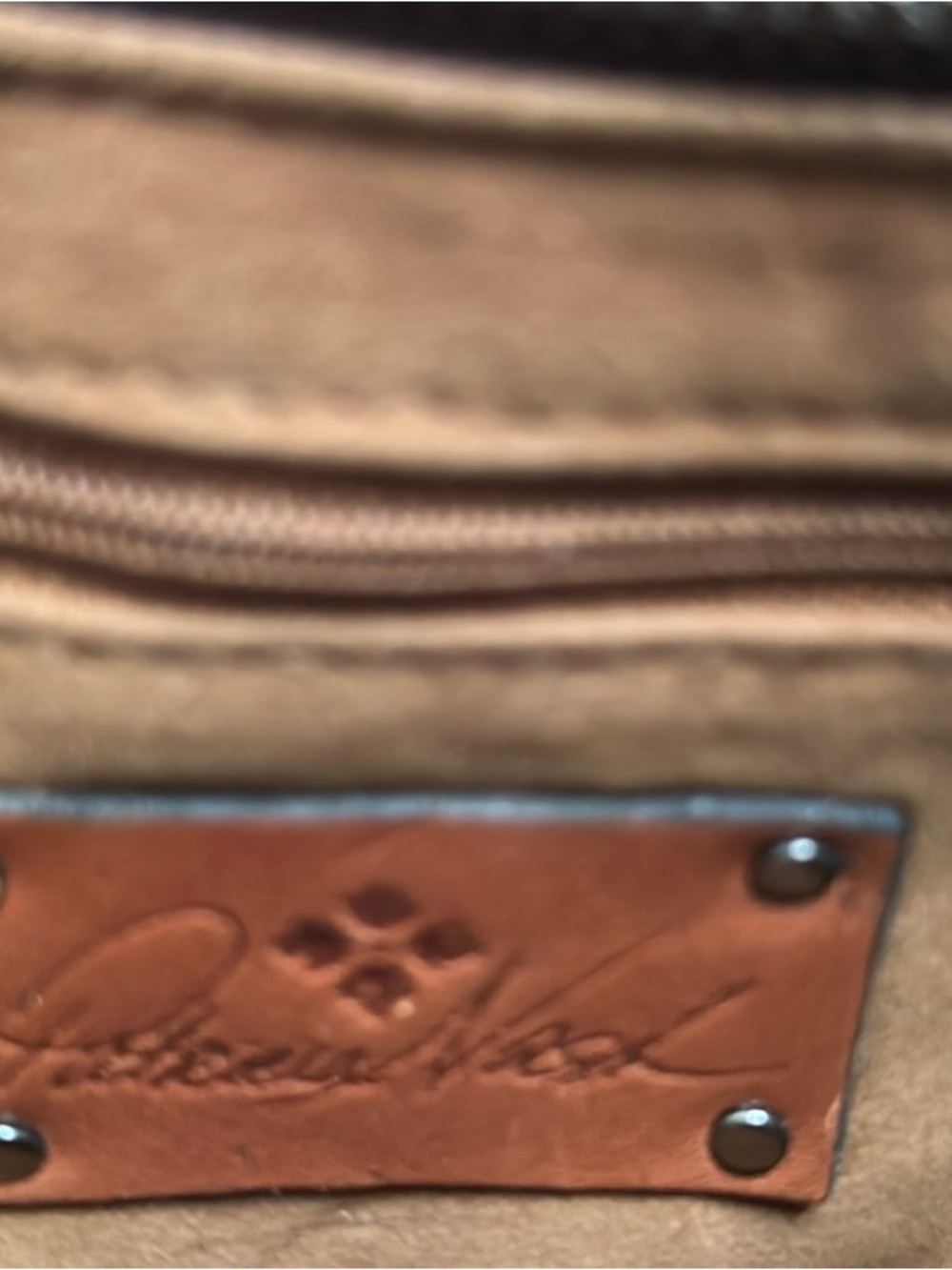 Patricia Nash Teal and Brown Hand-Tooled Floral Leather Crossbody
RETIERED - Picture 8 of 10